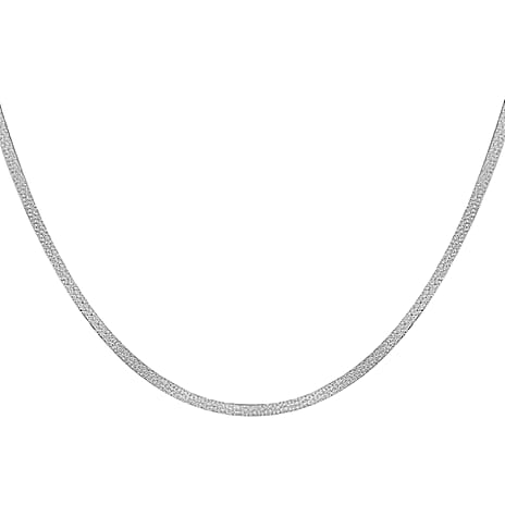 Rhodium Overlay Sterling Silver Chain (Size - 18),  Silver Wt. 6.7 Gms