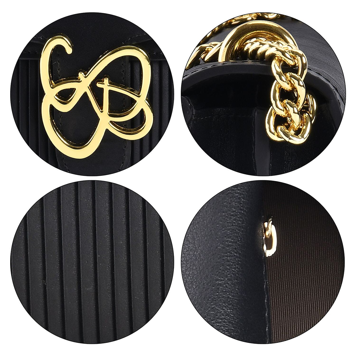  Genuine Leather Pleated Crossbody Bag