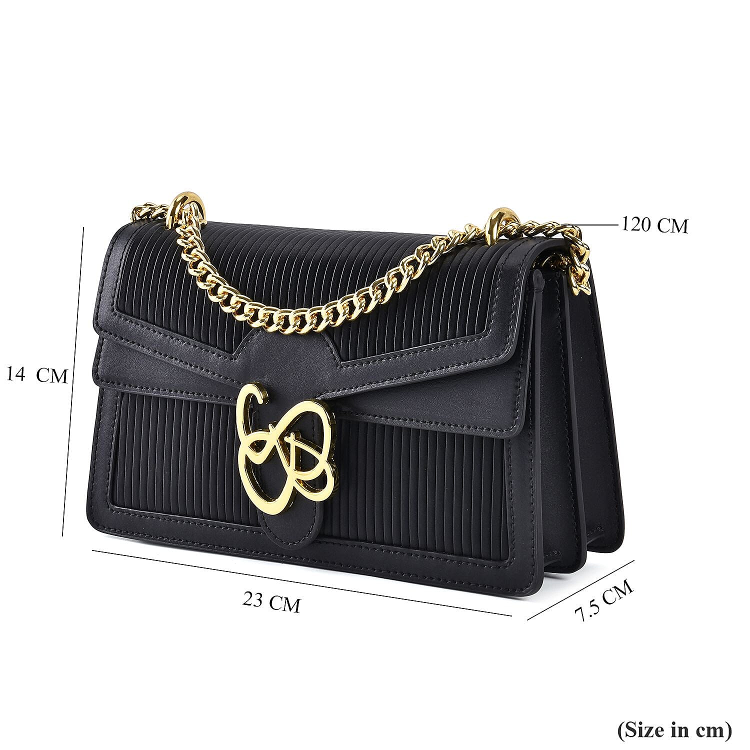  Genuine Leather Pleated Crossbody Bag