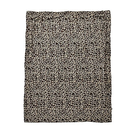 Faux Rabbit Fur Leopard Blanket (Size 200x150 cm) - Off White