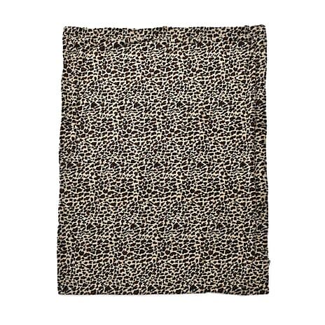 Faux Rabbit Fur Leopard Blanket (Size 200x150 cm) - Off White
