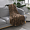 Faux Rabbit Fur Leopard Blanket (Size 200x150 cm) - Yellow