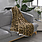 Faux Fur Super Soft Leopard Print Sherpa Blanket (Size 200x150 cm) - Yellow & Multi