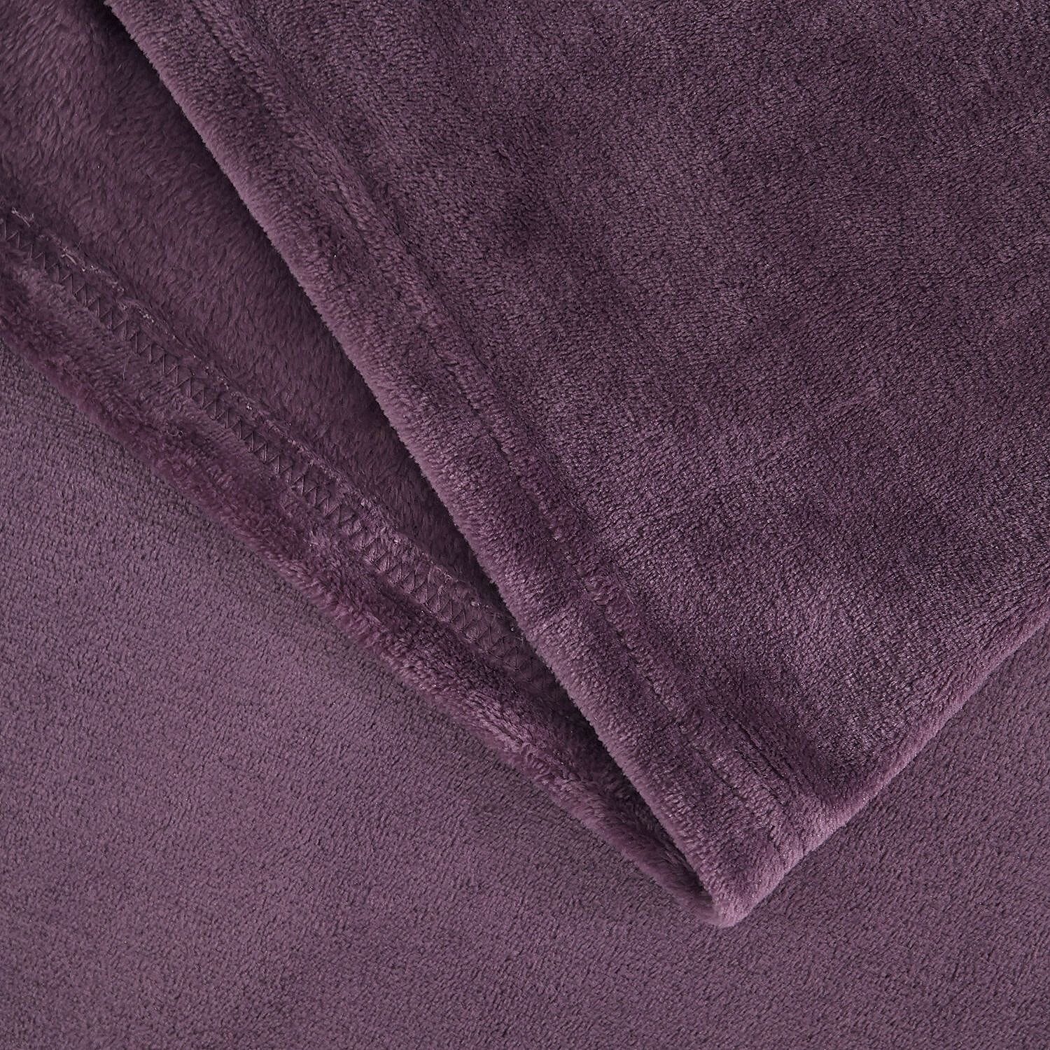 Big Size Flannel Solid Blanket - Purple