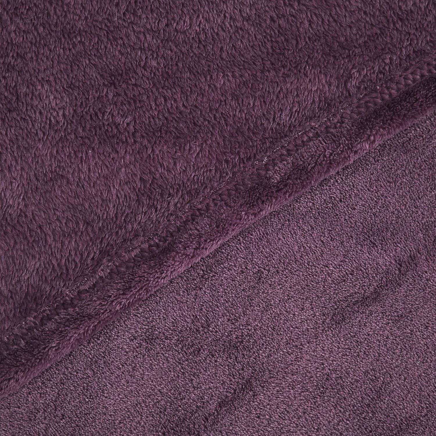 Big Size Flannel Solid Blanket - Purple