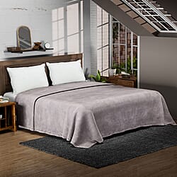 Big Size Flannel Solid Blanket (King Size 230x220 cm) - Purple