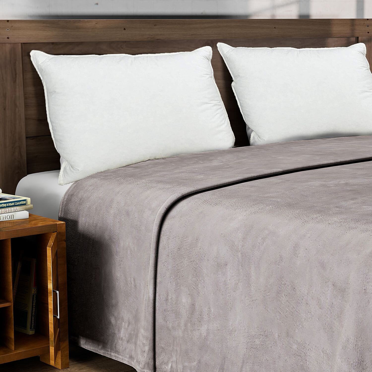 Big Size Stock Flannel Solid Blanket  - Grey