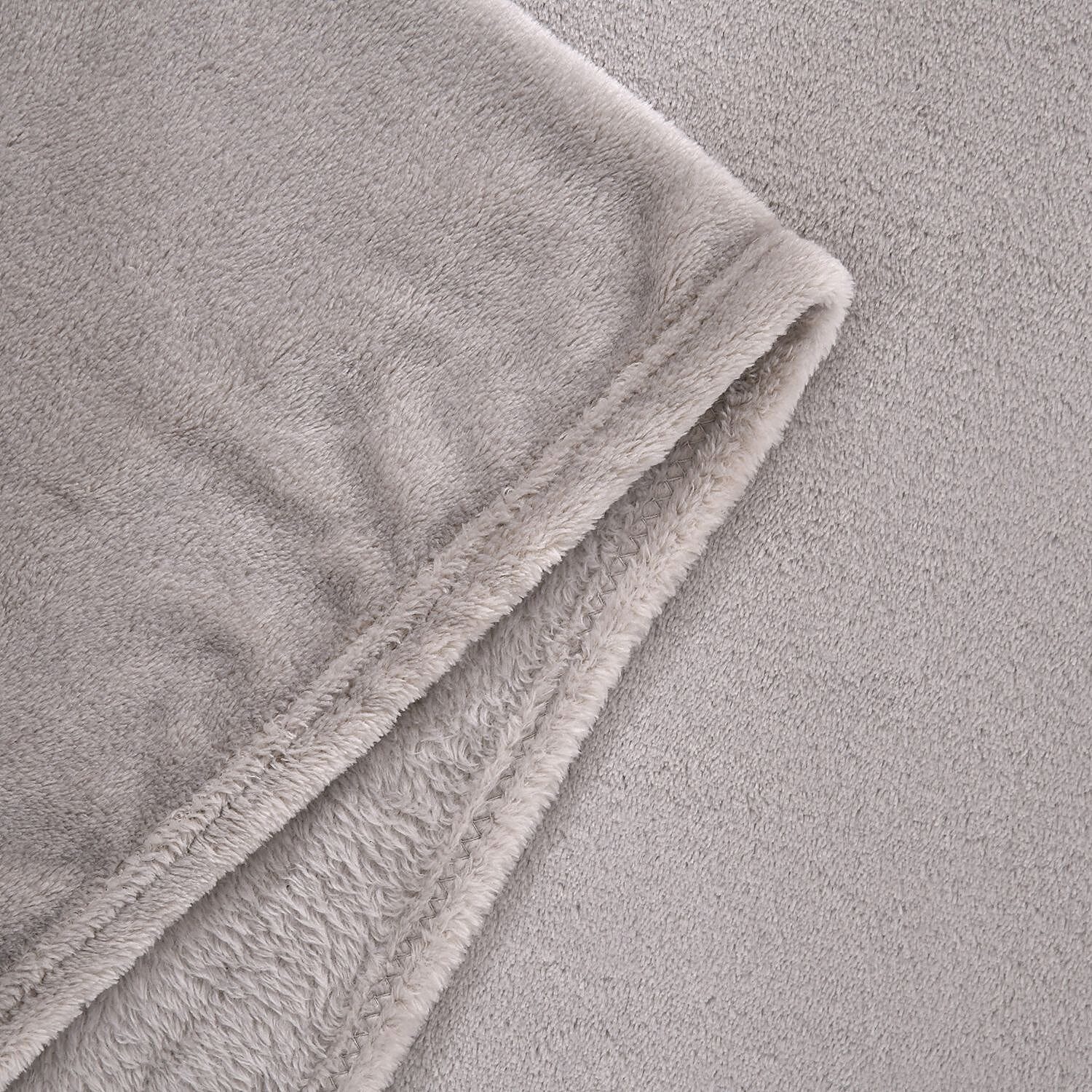 Big Size Stock Flannel Solid Blanket  - Grey