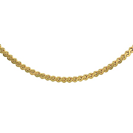 Sterling Silver Micron Yellow Gold Plated 1.5mm Serpentine Chain 16 Inch