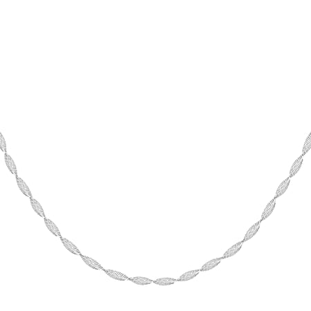 Sterling Silver 2.2mm Twisted Herringbone Necklace 17.5 Inch - 19.5 Inch Sterling Silver 2.2mm Twisted Herringbone Necklace 17.5 Inch - 19.5 Inch