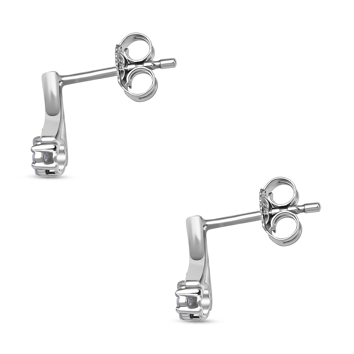 9K White Gold Diamond Earrings 0.11 Ct