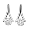 9K White Gold Diamond Cluster Drop Earrings 0.11 Ct