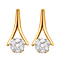 9K Yellow Gold Diamond Cluster Drop Earrings 0.11 Ct