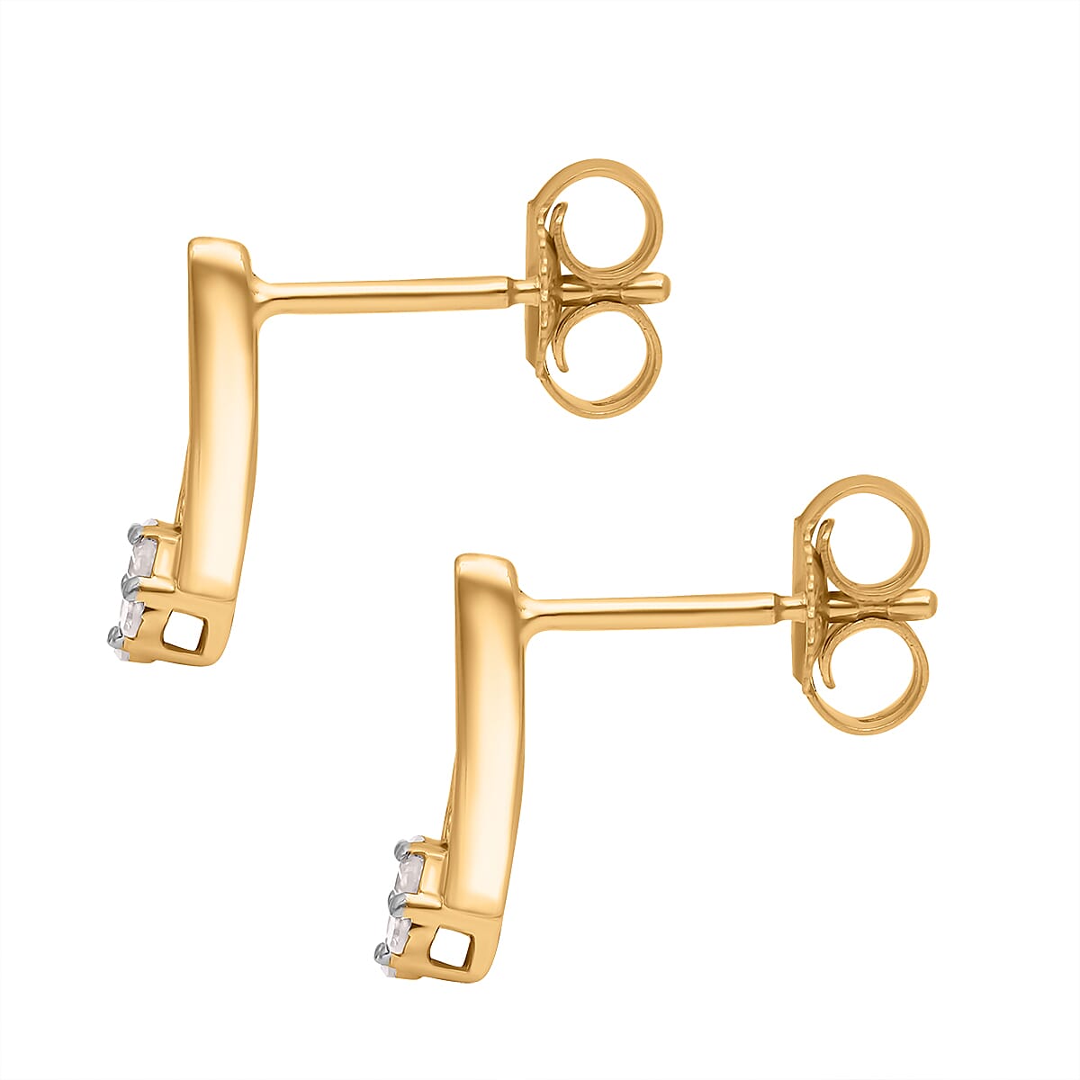 9K Yellow Gold Diamond Earrings