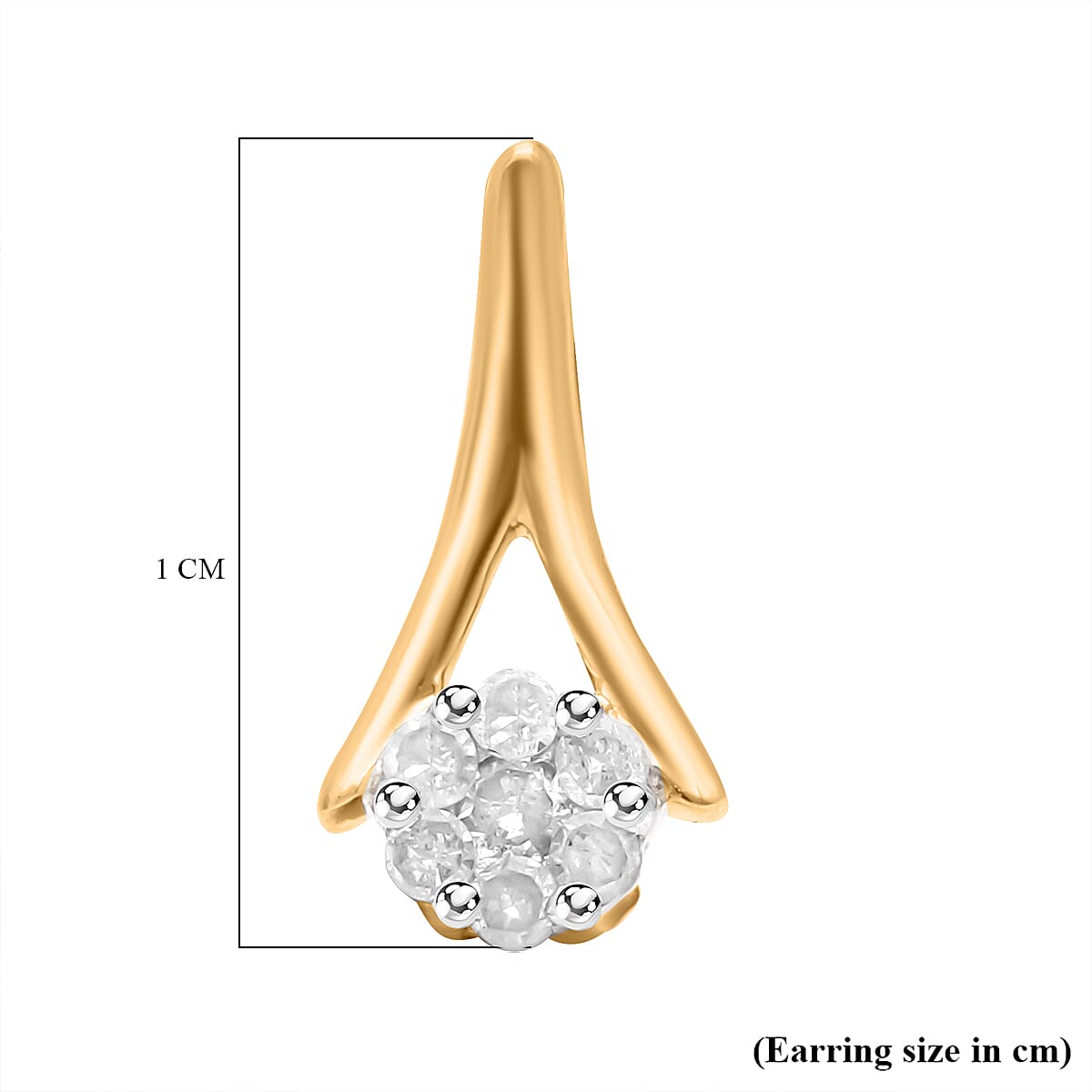 9K Yellow Gold Diamond Earrings