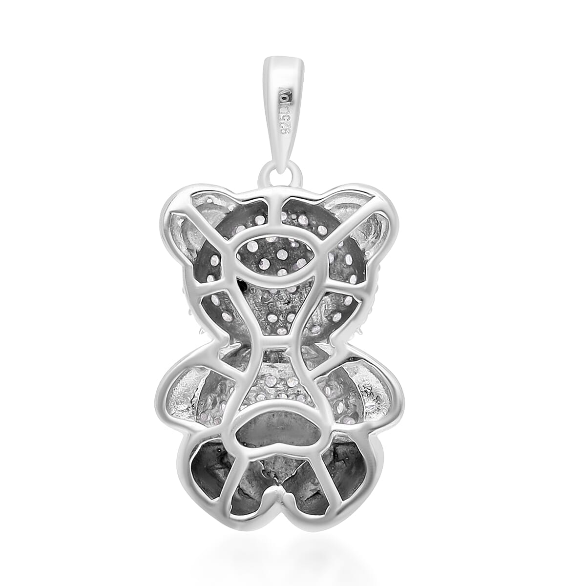 No Brand Black Diamond , White Diamond Pendant in Platinum Overlay Sterling Silver 0.25 ct 0.247 Ct.