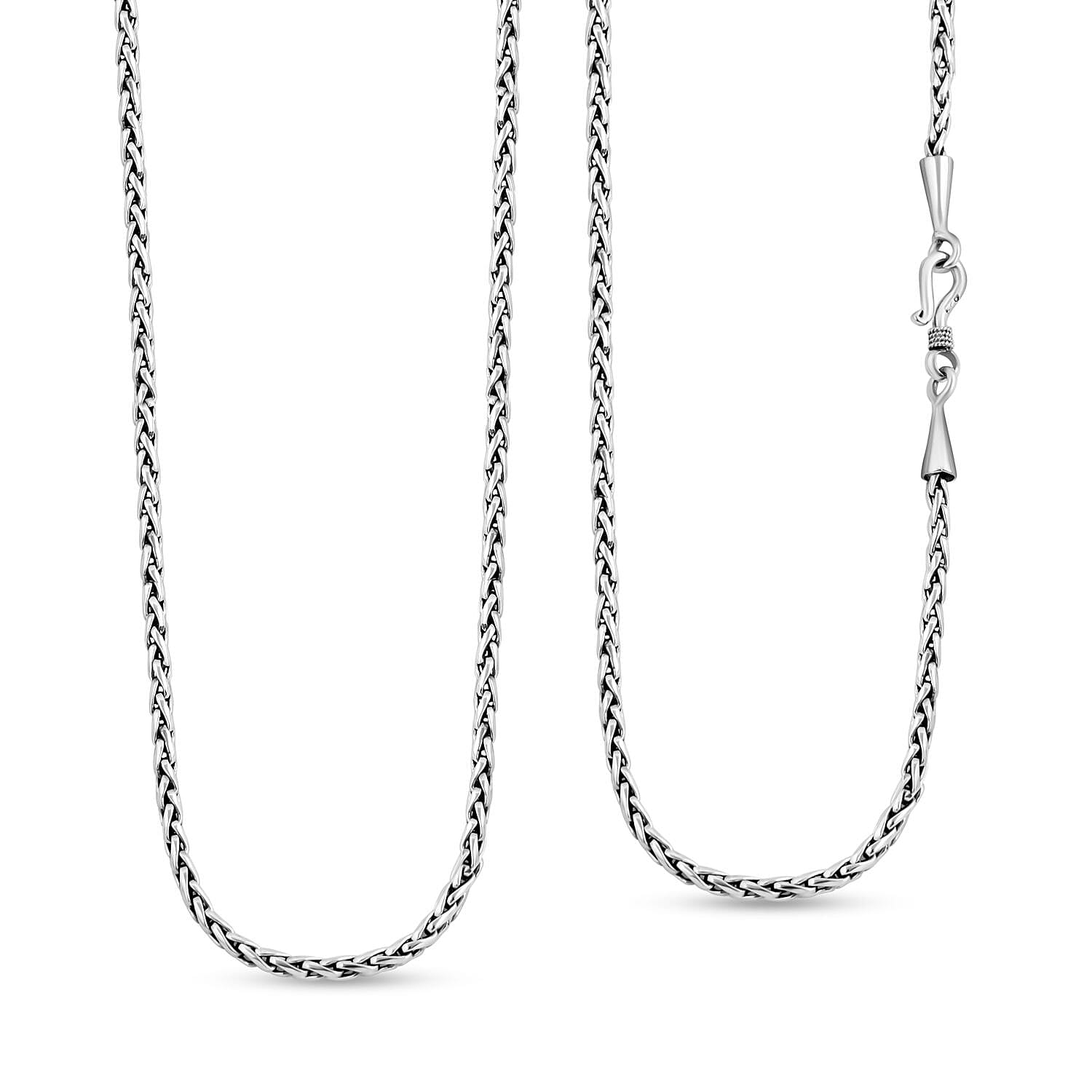 Royal Bali Collection Sterling Silver Tulang Naga Necklace (Size - 24), Silver Wt. 51.95 Gms