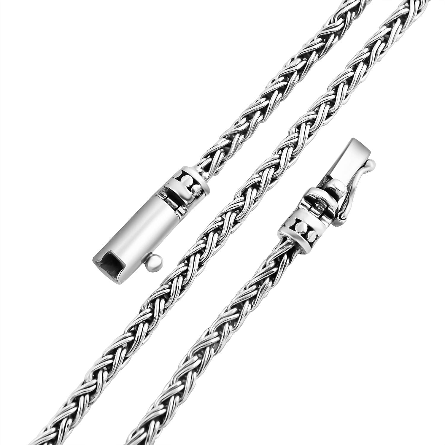 Royal Bali Collection Sterling Silver Tulang Naga Necklace (Size - 24), Silver Wt. 51.95 Gms