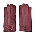Luxurious 100% Leather & Faux Fur Lining Gloves - Red