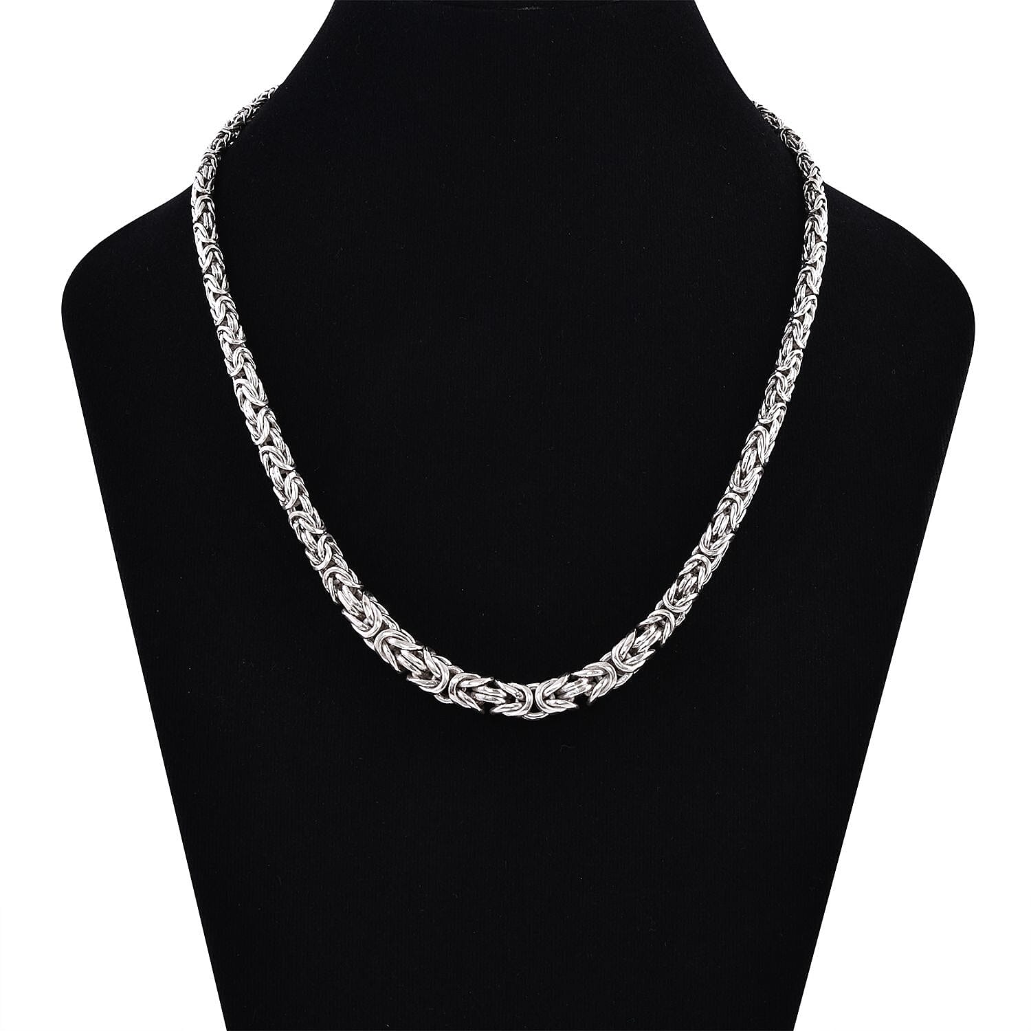 Royal Bali Collection- Sterling Silver Byzantine Necklace (Size - 20), Silver Wt. 73.45 Gms