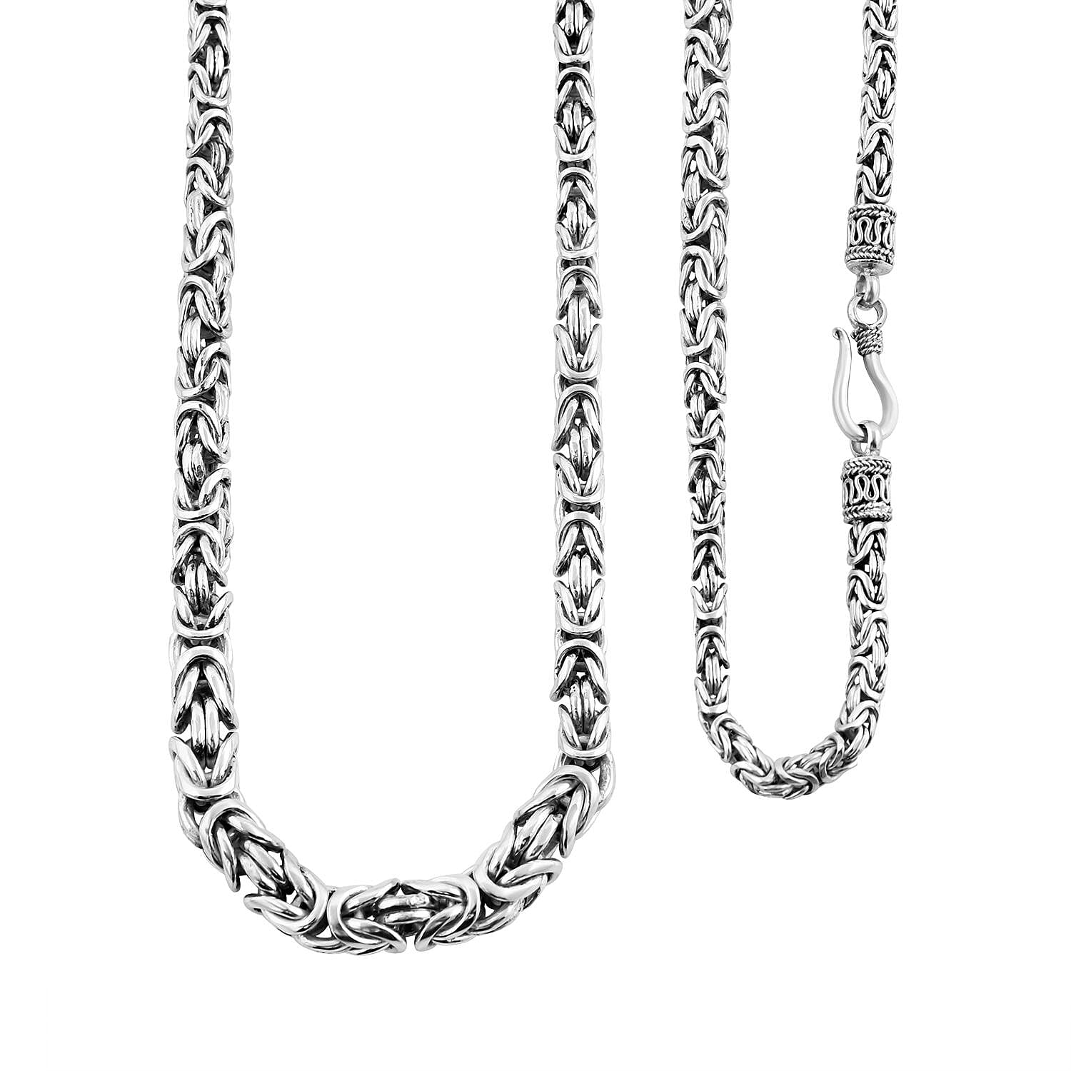 Royal Bali Collection- Sterling Silver Byzantine Necklace (Size - 20), Silver Wt. 73.45 Gms