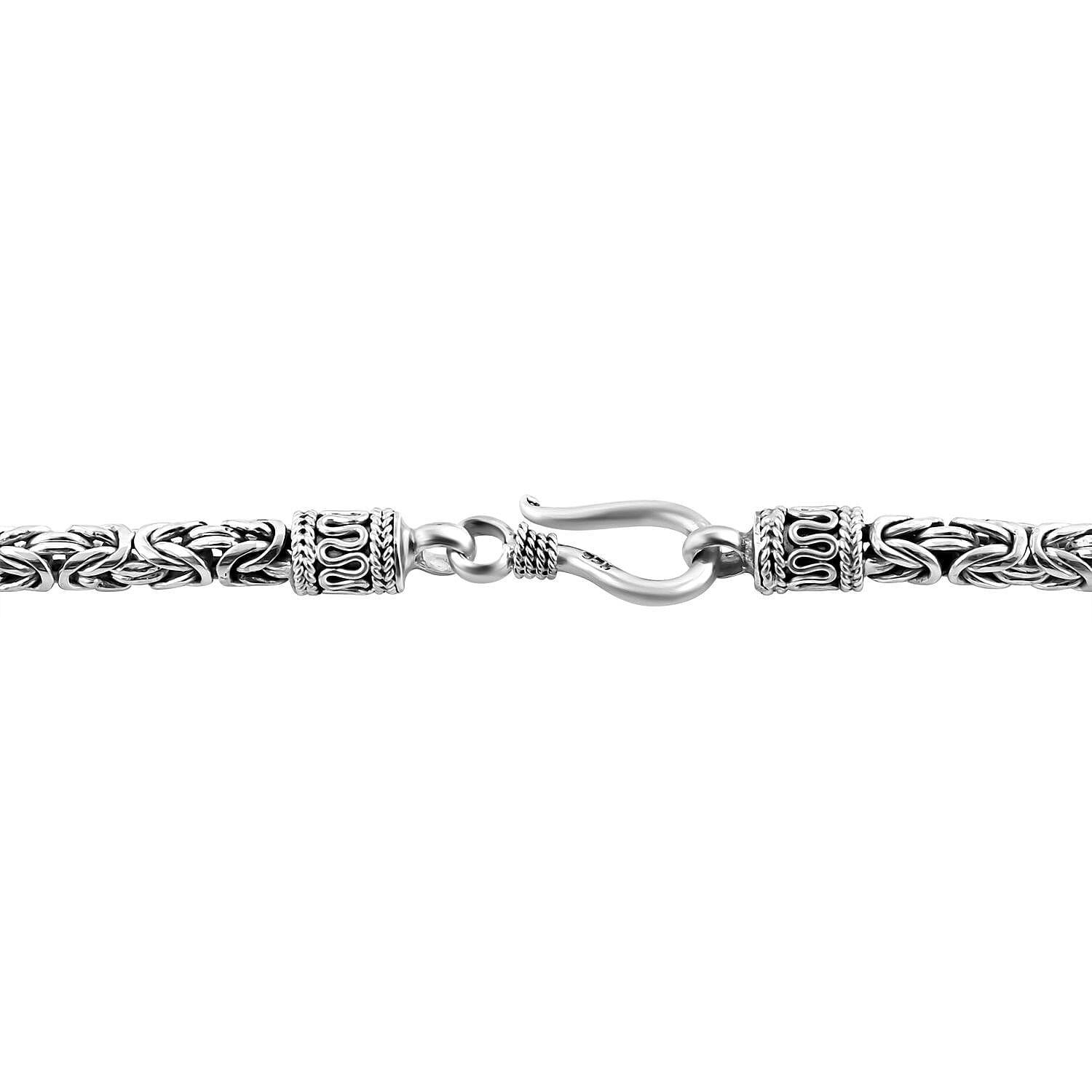 Royal Bali Collection- Sterling Silver Byzantine Necklace (Size - 20), Silver Wt. 73.45 Gms
