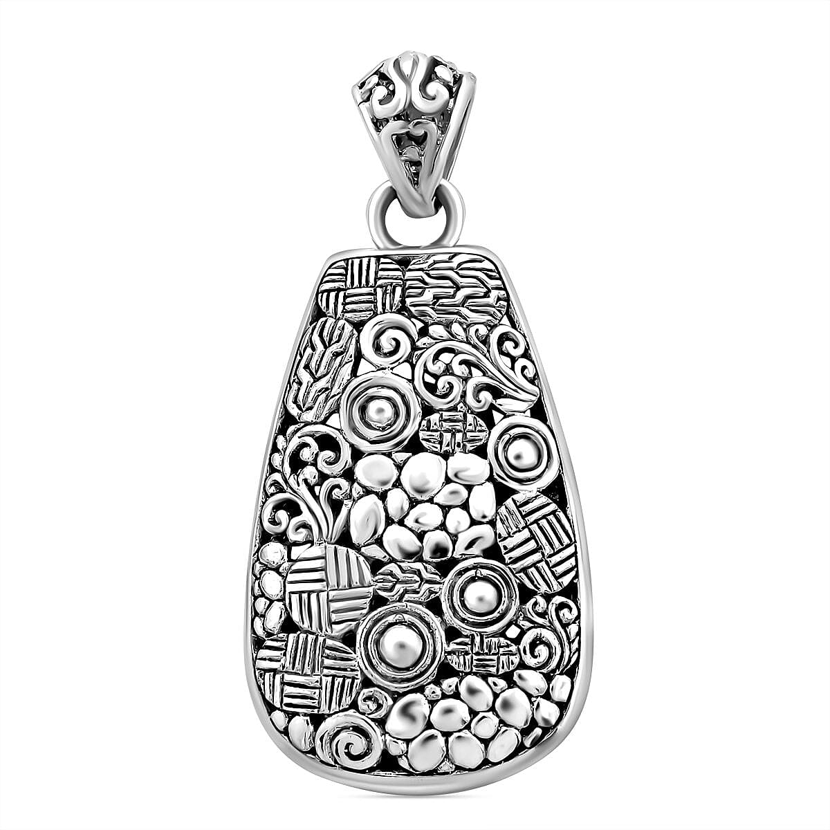 Royal Bali Collection- Indonesian History Handmade Sterling Silver Pendant, Silver Wt. 9.00 Gms