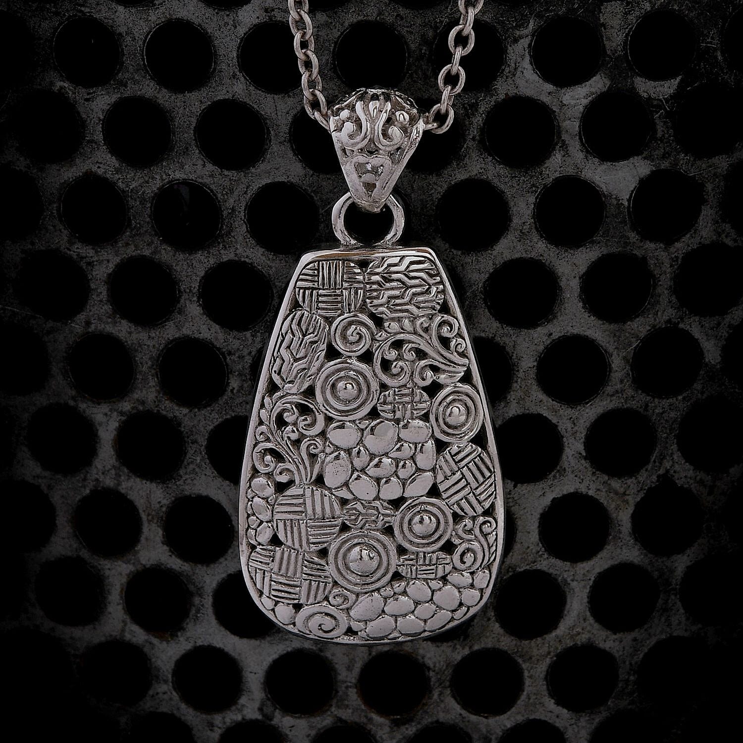Royal Bali Collection- Indonesian History Handmade Sterling Silver Pendant, Silver Wt. 9.00 Gms