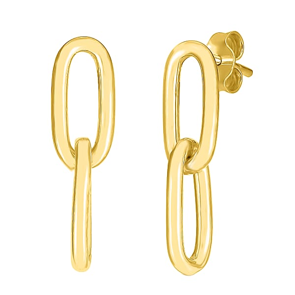 Gold Overlay Sterling Silver Paper Clip Earrings 7619623 TJC