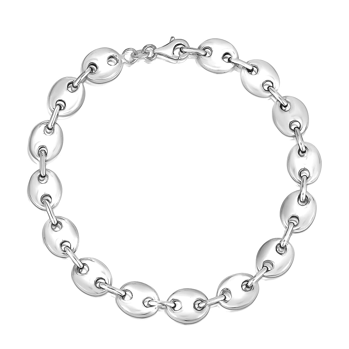 La Bella- Italian Fine Jewellery - Sterling Silver Mariner Bracelet (Size - 8), Silver Wt. 7.70 Ct