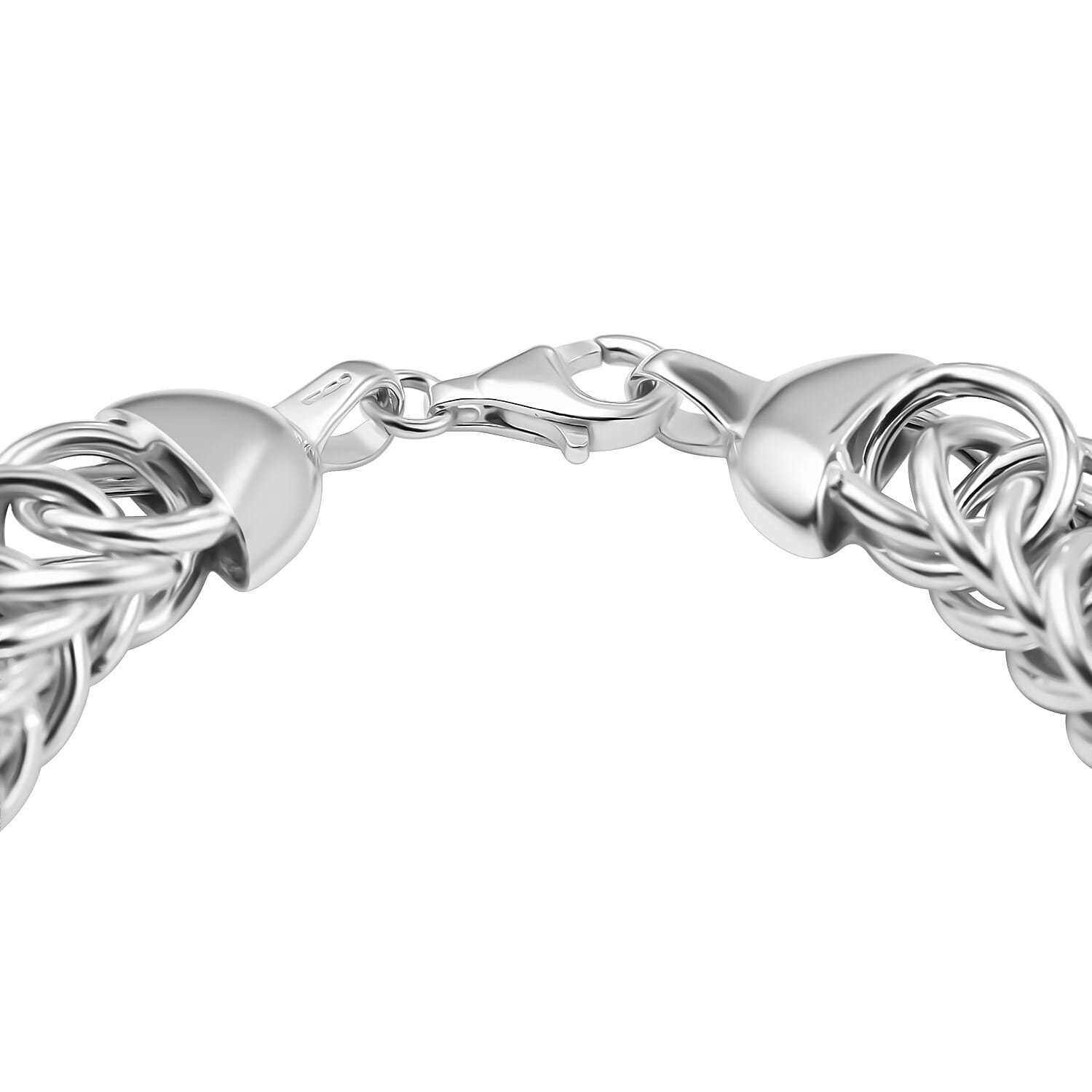 Sterling Silver Double Cuban Bracelet (Size 7.5) with Lobster Clasp, Silver Wt. 19.40 Gms.