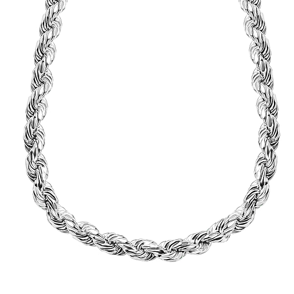 OTO - Sterling Silver Diamond Cut Rope Necklace (Size - 20), Silver Wt ...