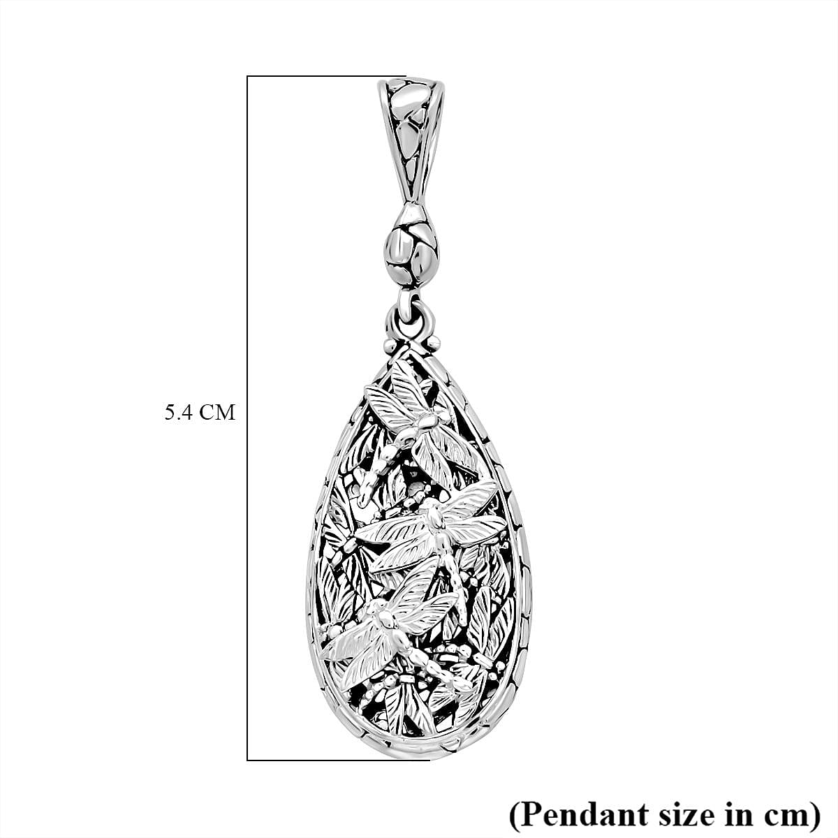 Royal Bali Collection- The Sacred Dragonfly Handmade Sterling Silver Pendant, Silver Wt. 8.00 GM