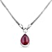 Royal Bali One Time Deal - THE DUALITY OF LIFE African Ruby Pear Drop Solitaire Necklace (Size - 20) in Sterling Silver 20.00 Ct, Sterling Silver Wt 22.00 GM