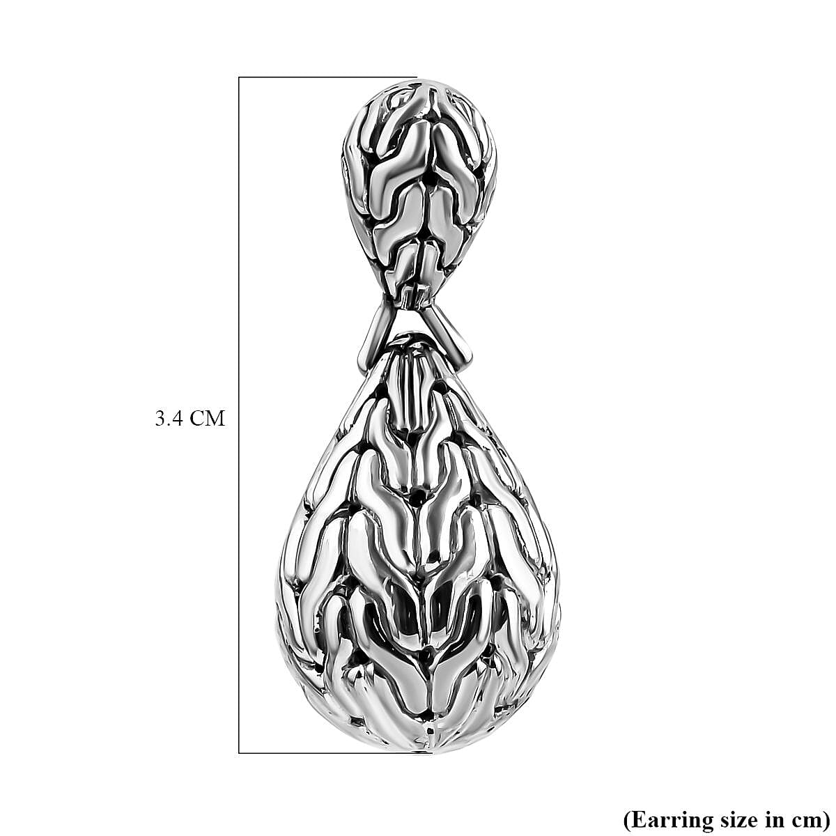 Royal Bali Collection- Garuda Feather Sterling Silver Earrings, Silver Wt. 13.80 Gms