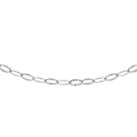 Sterling Silver Diamond Cut Oval Trace Chain 16 Inch