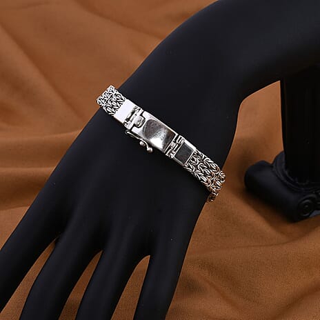 Royal Bali Collection - Sterling Silver Borobudur Bracelet (Size - 7.5), Silver Wt. 30.00 Gms