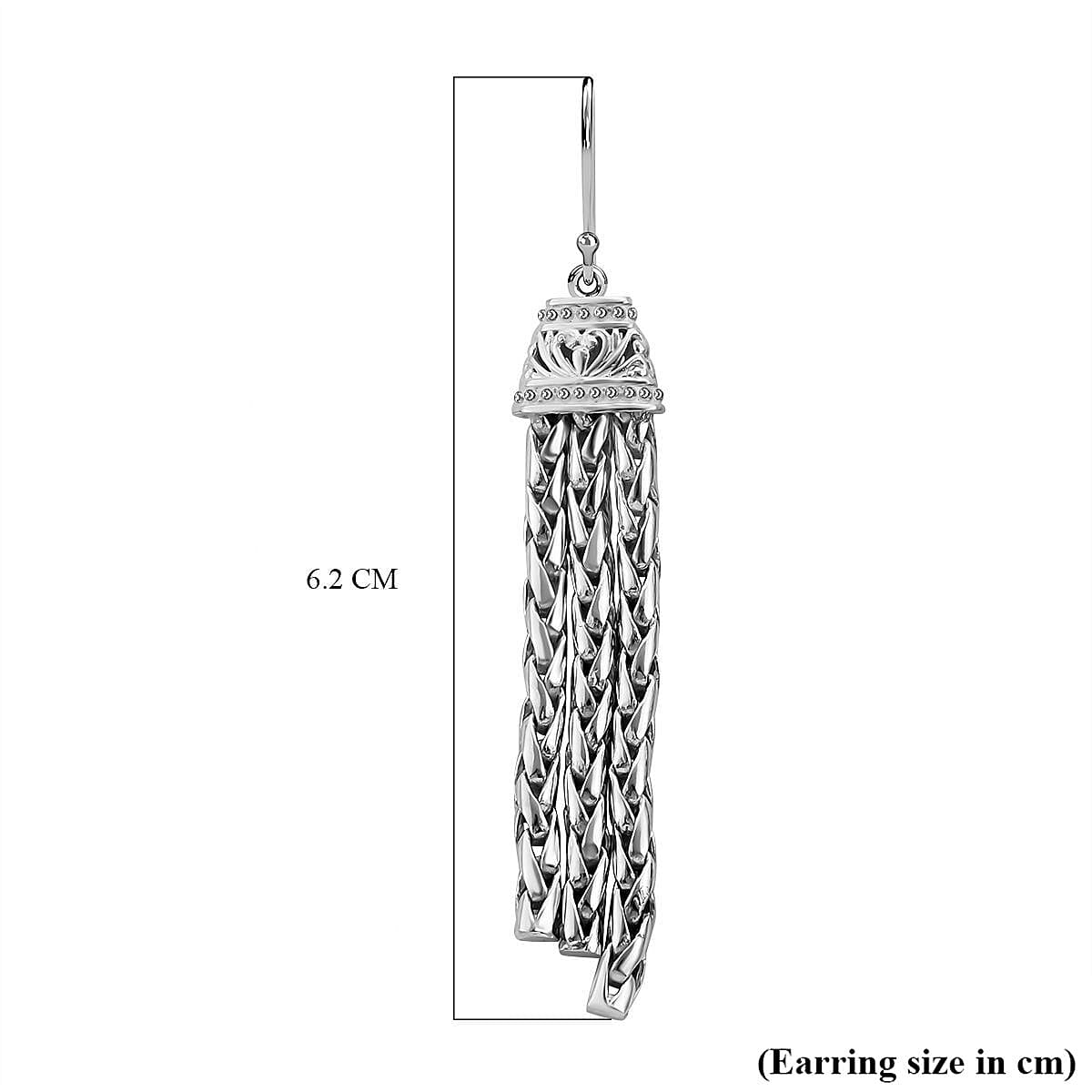 Royal Bali Collection- Paidan Sterling Silver Earrings, Silver Wt. 14.00 Gms