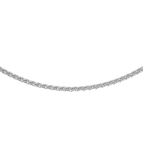 Rhodium Overlay Sterling Silver Chain (Size - 18)