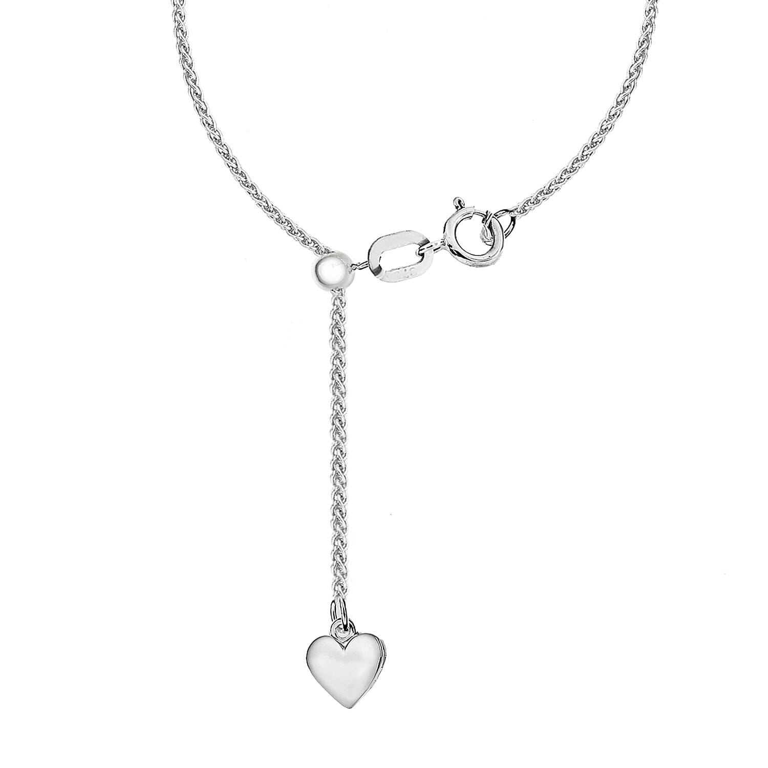 Rhodium Overlay Sterling Silver Chain (Size - 18)
