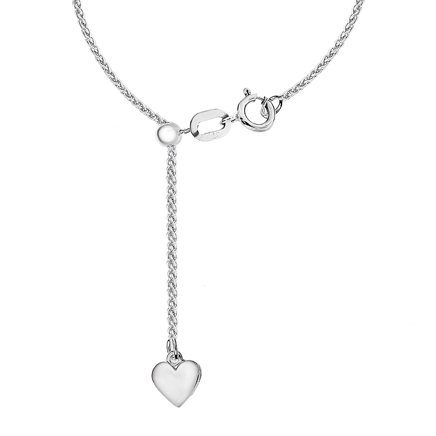 Rhodium Overlay Sterling Silver Chain (Size - 18)