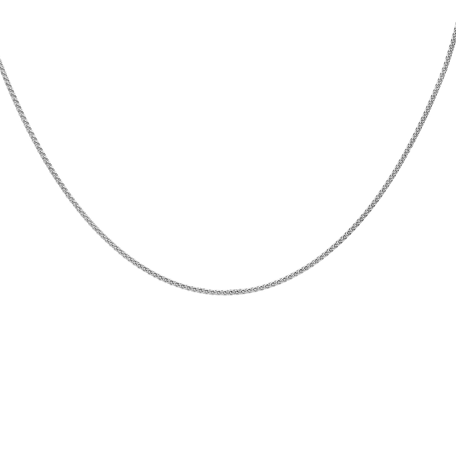 Rhodium Overlay Sterling Silver Chain (Size - 20)