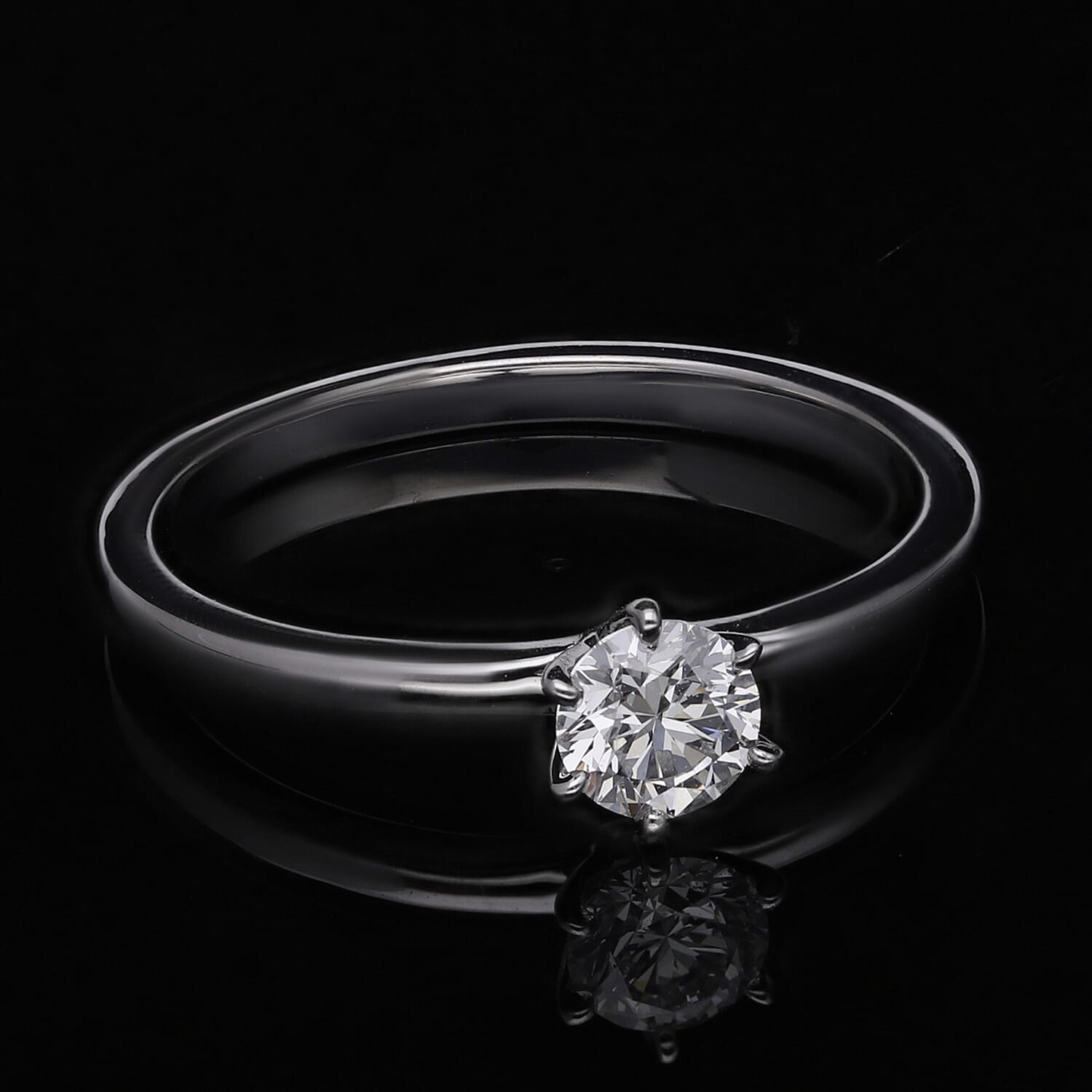 TJC Launch Luxuriant Diamond -14K W Gold IGI Certified Lab Grown Diamond (SI-G-H) Solitaire Ring 0.52 Ct