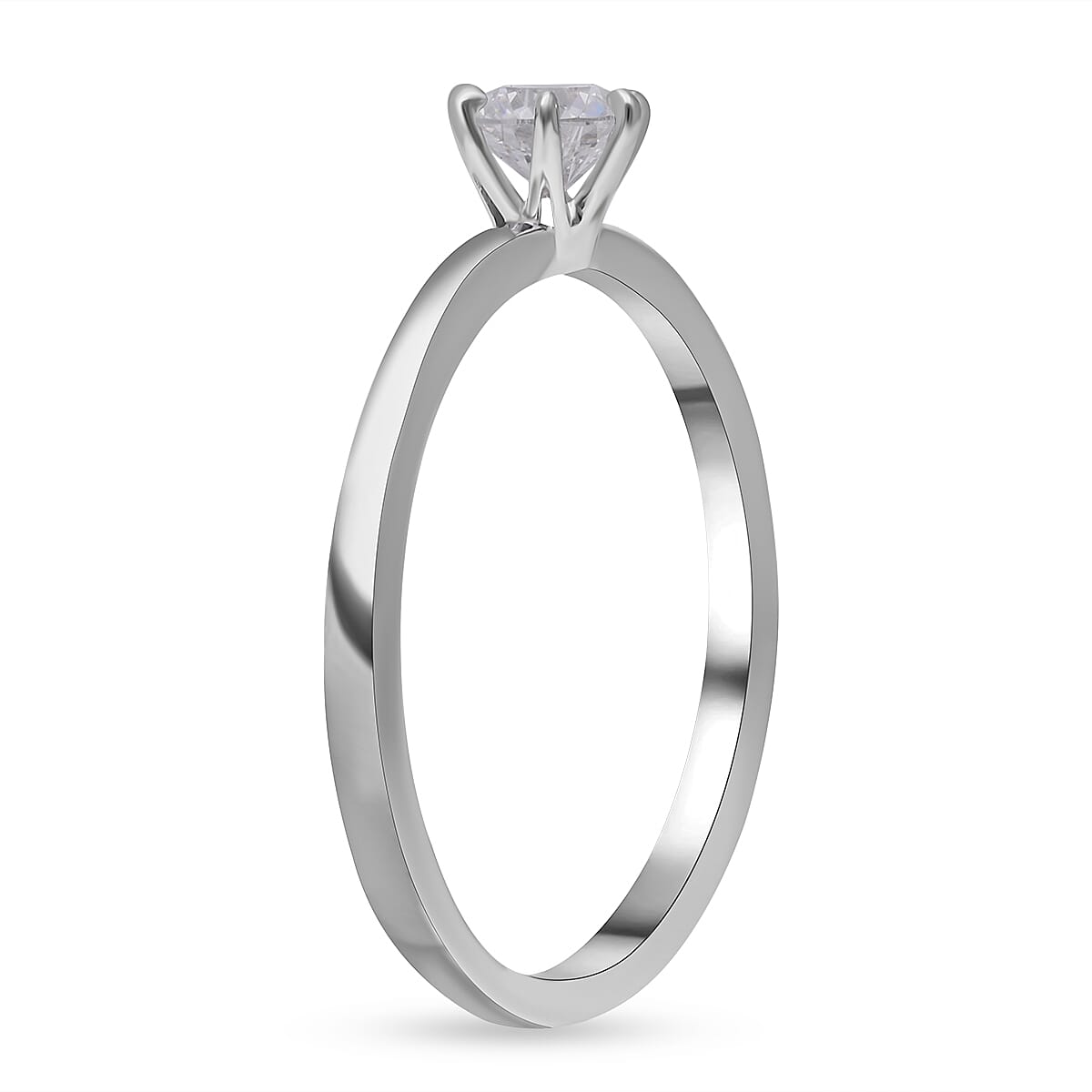 TJC Launch Luxuriant Diamond -14K W Gold IGI Certified Lab Grown Diamond (SI-G-H) Solitaire Ring 0.52 Ct
