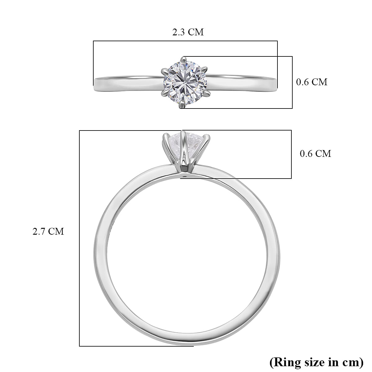 TJC Launch Luxuriant Diamond -14K W Gold IGI Certified Lab Grown Diamond (SI-G-H) Solitaire Ring 0.52 Ct