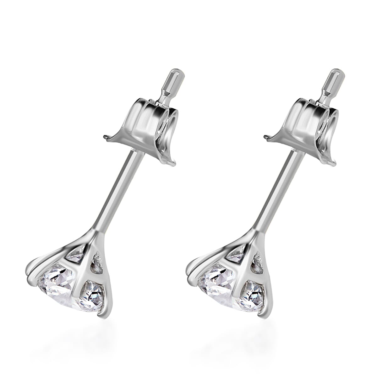 TJC Launch Luxuriant Diamond - 14K White Gold SGL Certified Lab Grown Diamond (SI-G-H) Earring with Push Back 1.03 Ct.