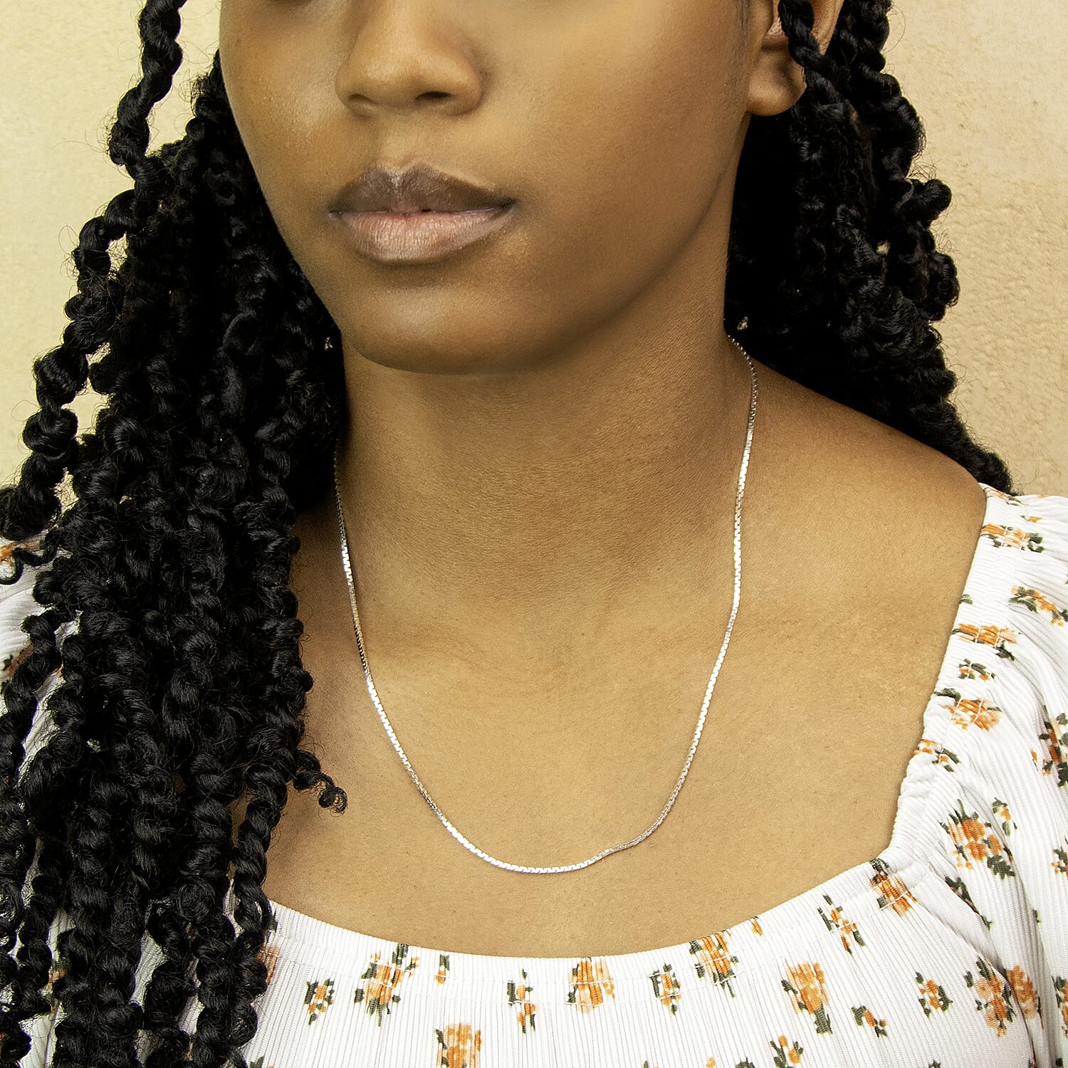 Rhodium Overlay Sterling Silver Chain (Size - 20),  Silver Wt. 6.1 Gms