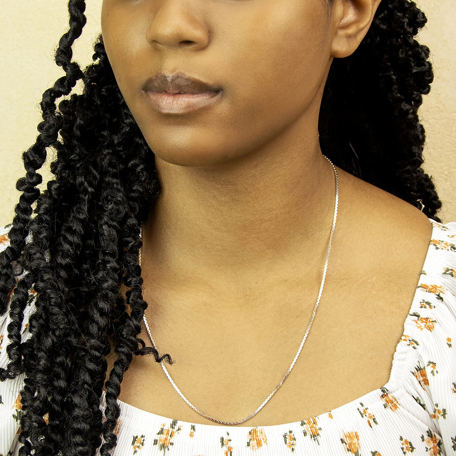 Rhodium Overlay Sterling Silver Chain (Size - 22),  Silver Wt. 6.9 Gms