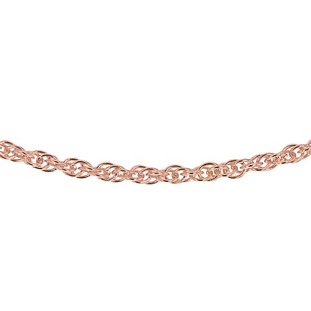Sterling Silver Rose Gold Plated 1.8mm Prince of Wales Chain 18 Inch