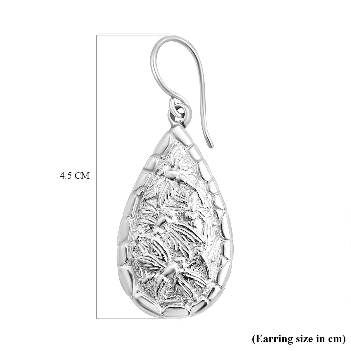 Royal Bali Collection - Sterling Silver Dragon Teardrop Earrings, Silver Wt. 11.13 Gms